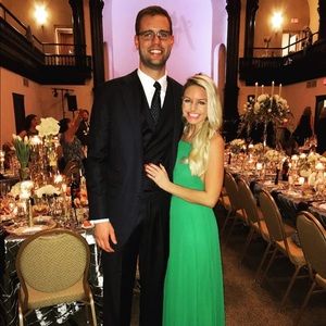 Floor length green dress